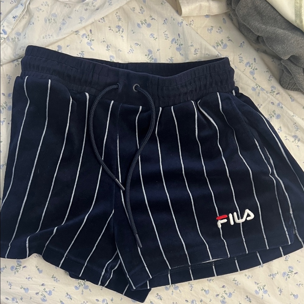 Fila Dark Blue Shorts with White Pinstripes